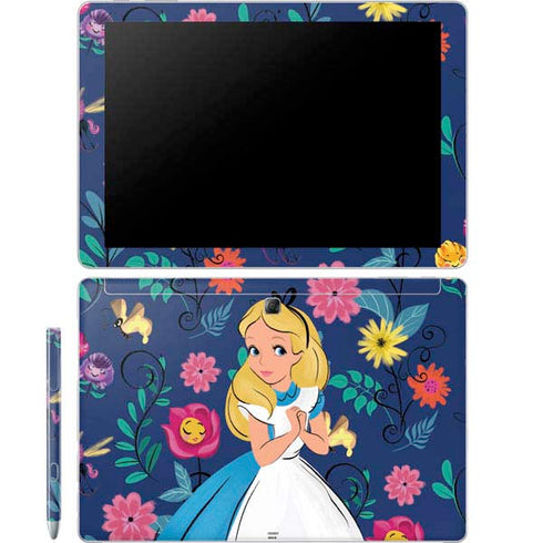 Disney Alice in Wonderland (animated) Floral Print Galaxy Book 12in Skin
